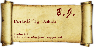 Borbély Jakab névjegykártya