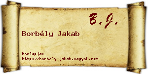 Borbély Jakab névjegykártya