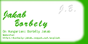 jakab borbely business card
