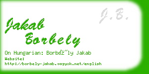 jakab borbely business card